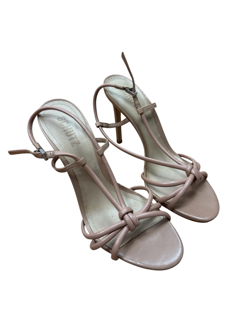 SCHUTZ KELSIE NUDE STRAPY sandals heels size 8